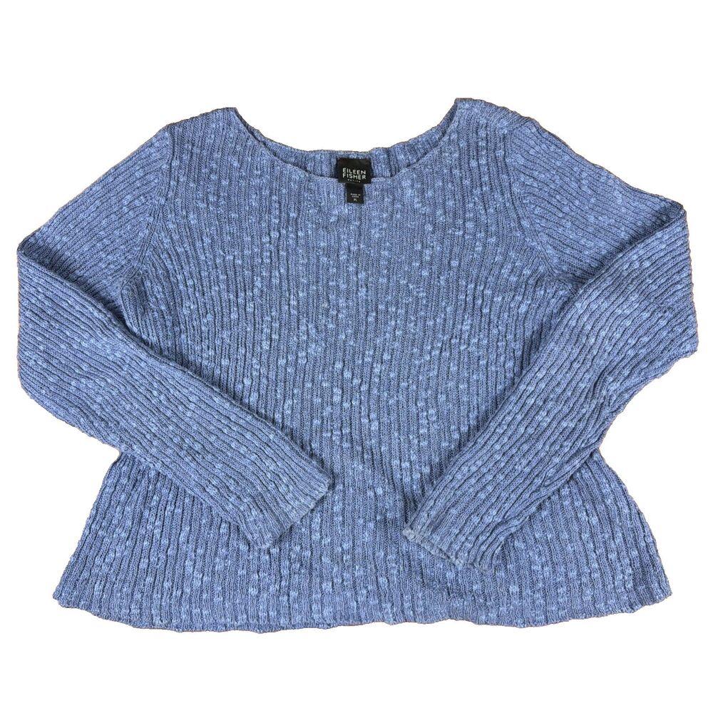 Eileen Fisher Sweater Womens Petite Large Linen Blend Pullover Knit